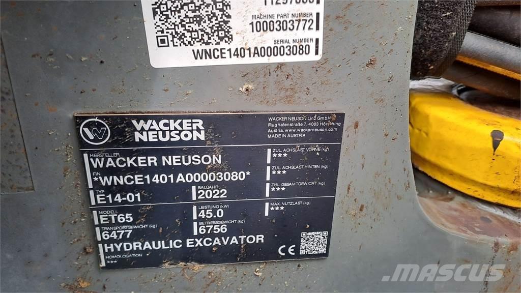 Wacker Neuson ET65 Roomikekskavaatorid