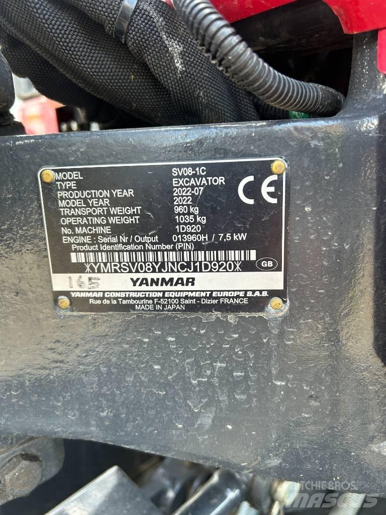 Yanmar SV08-1C Miniekskavaatorid < 7 t