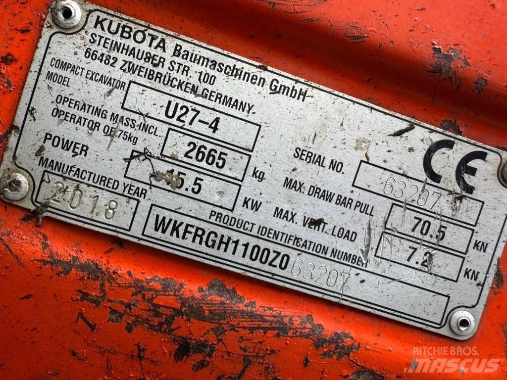 Kubota U 27-4 Miniekskavaatorid < 7 t