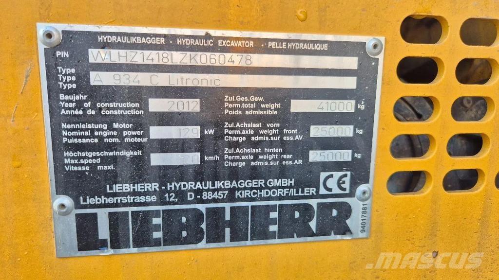 Liebherr A 934 C Materjalikäitlusmasinad
