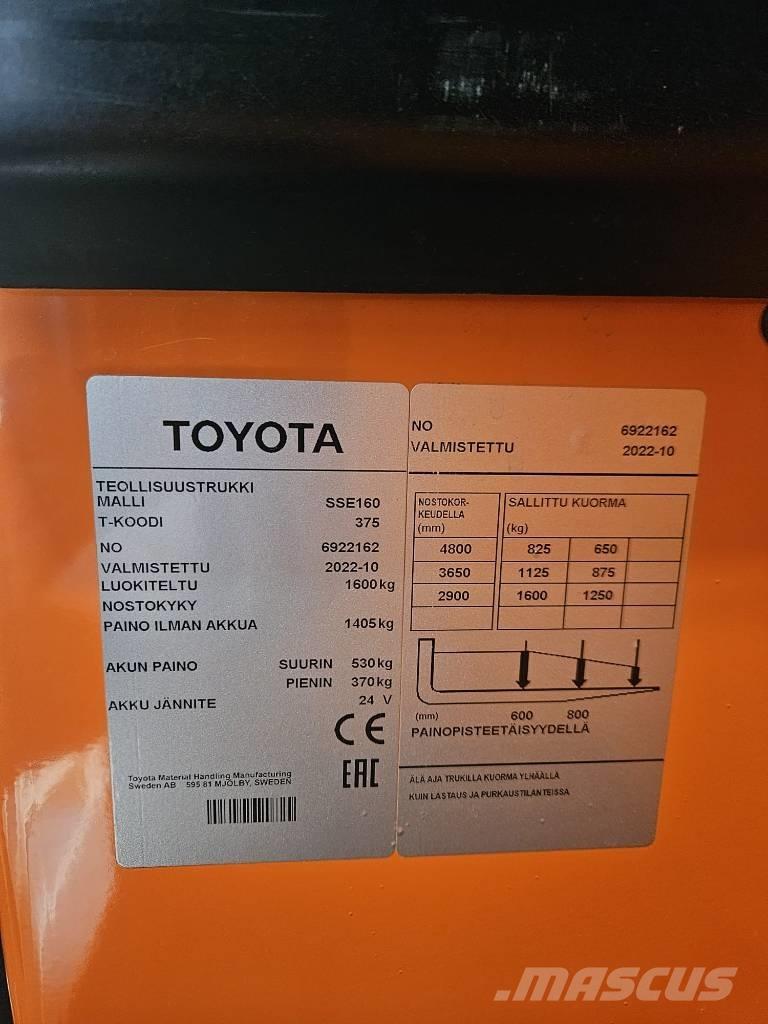 Toyota BT SSE160 Platvormiga virnastajad