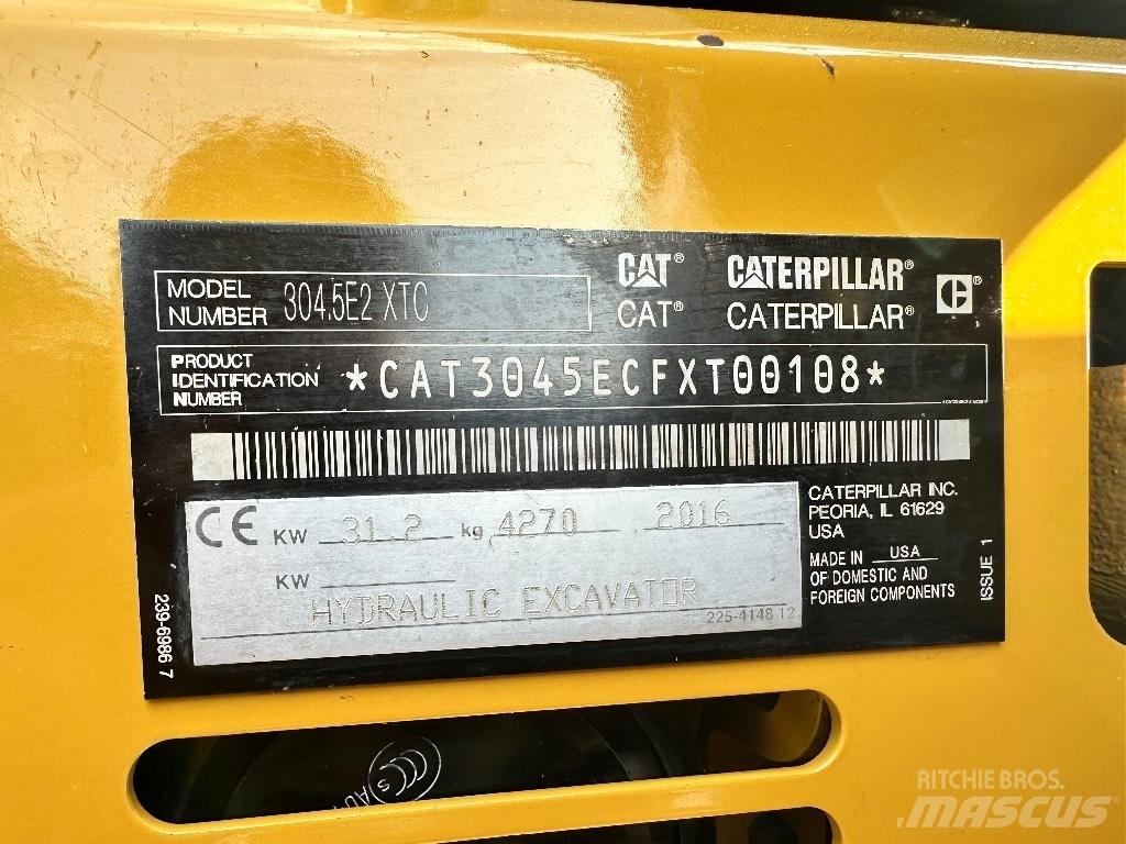 CAT 304.5 E2 XTC Miniekskavaatorid < 7 t