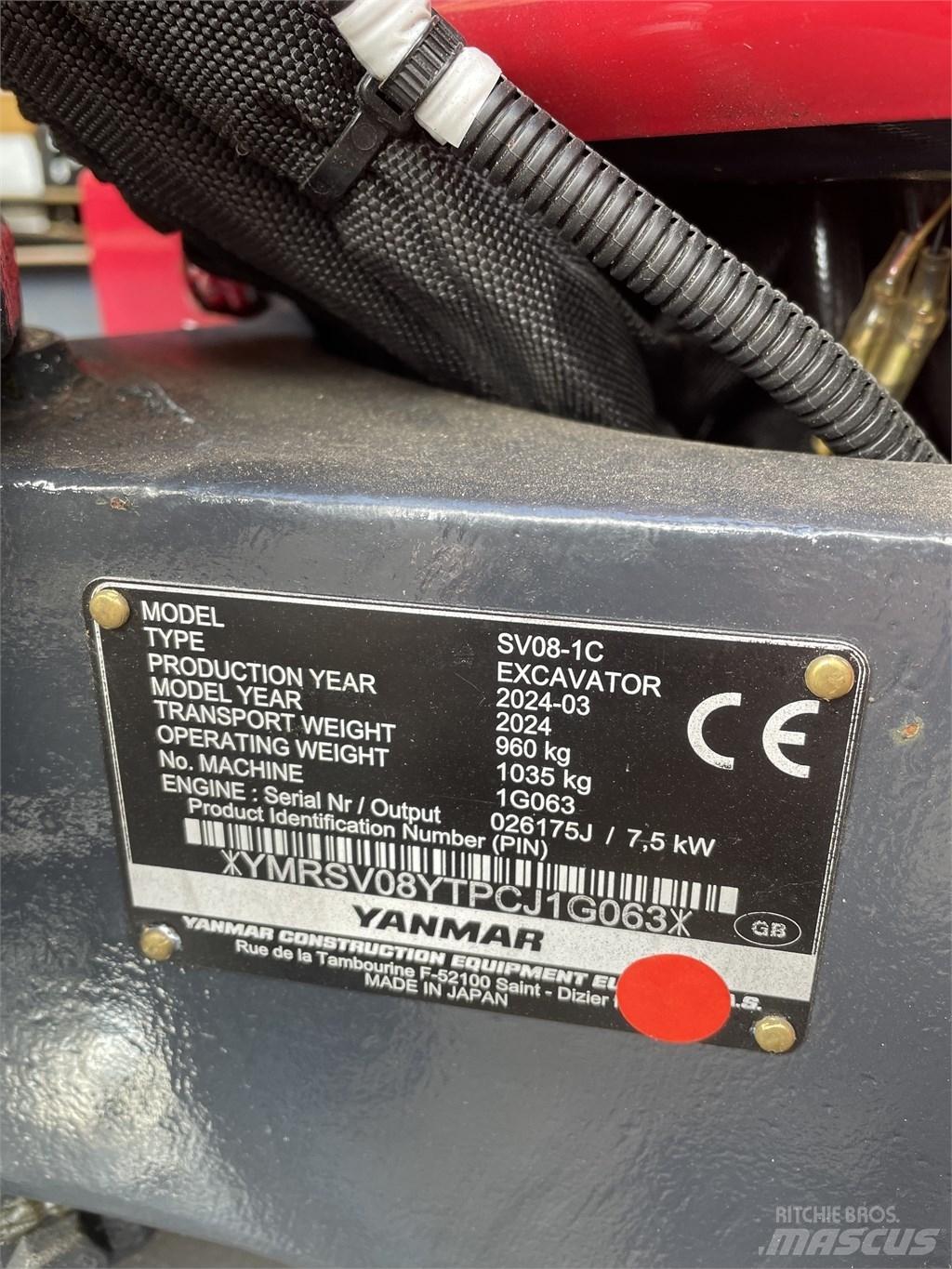 Yanmar SV 08 Miniekskavaatorid < 7 t