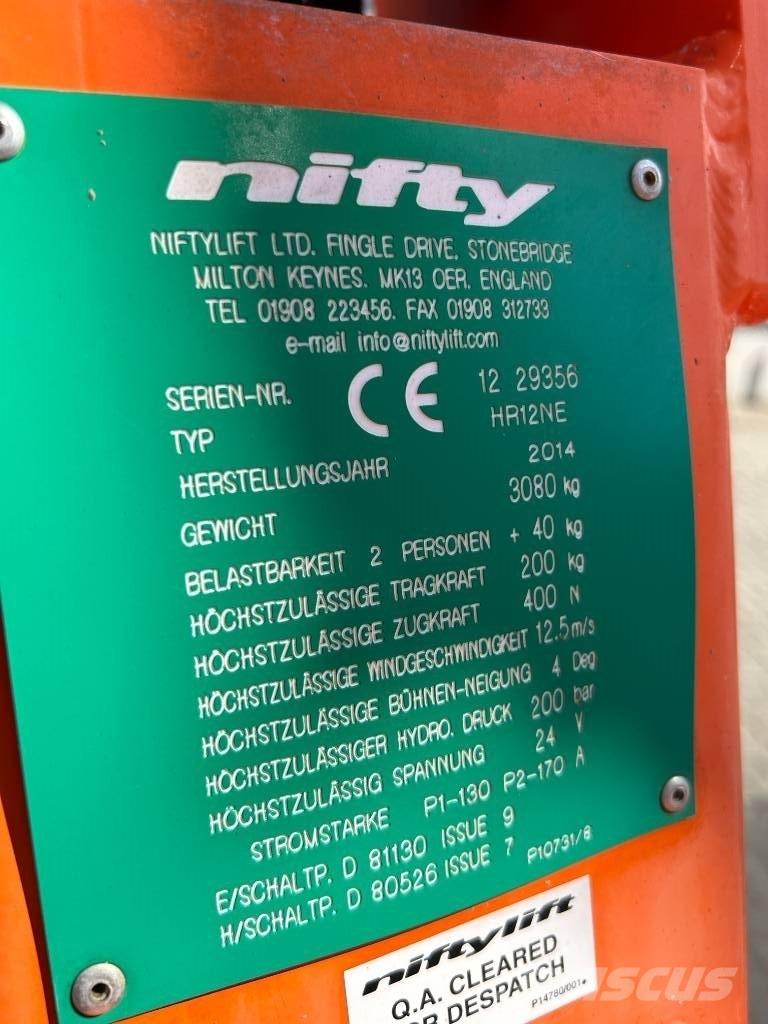 Niftylift HR 12 N E Iseliikuvad poomtõstukid
