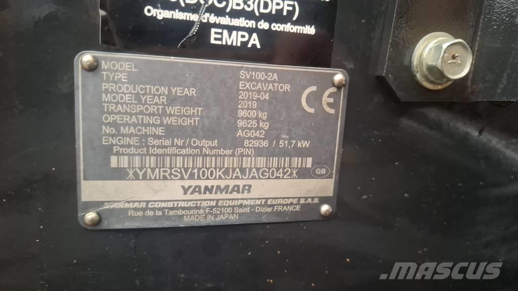 Yanmar SV 100-2A Väikeekskavaatorid 7t-12t