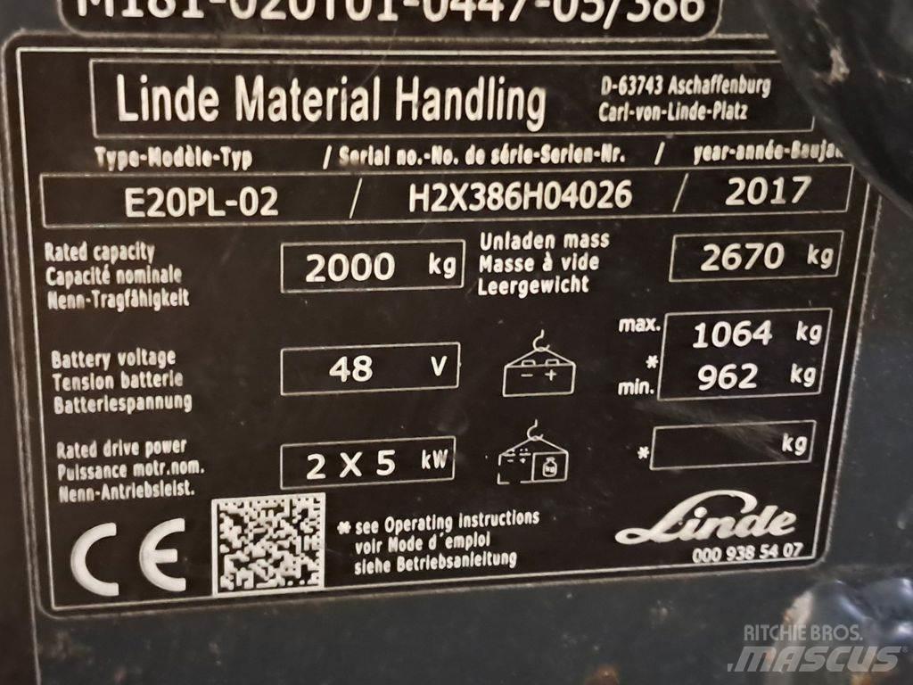 Linde E20PL-02 Elektritõstukid