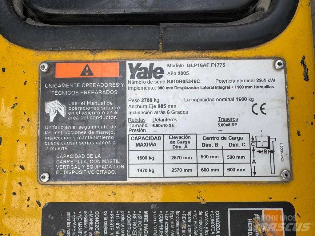 Yale GLP 16 AF F1775 Gaasitõstukid