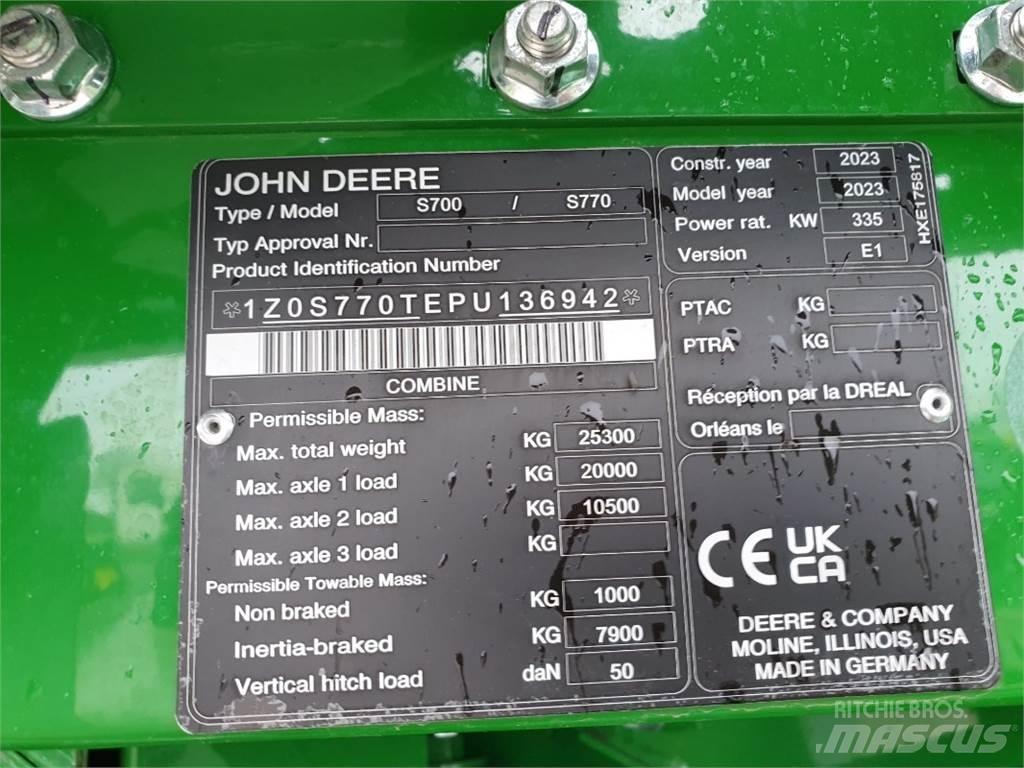 John Deere S770 Teraviljakombainid