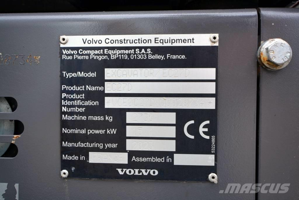 Volvo EC 27 D Miniekskavaatorid < 7 t