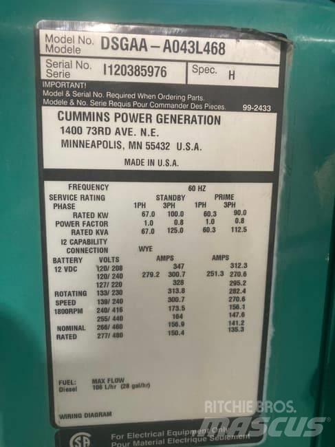 Cummins 105kW Diiselgeneraatorid