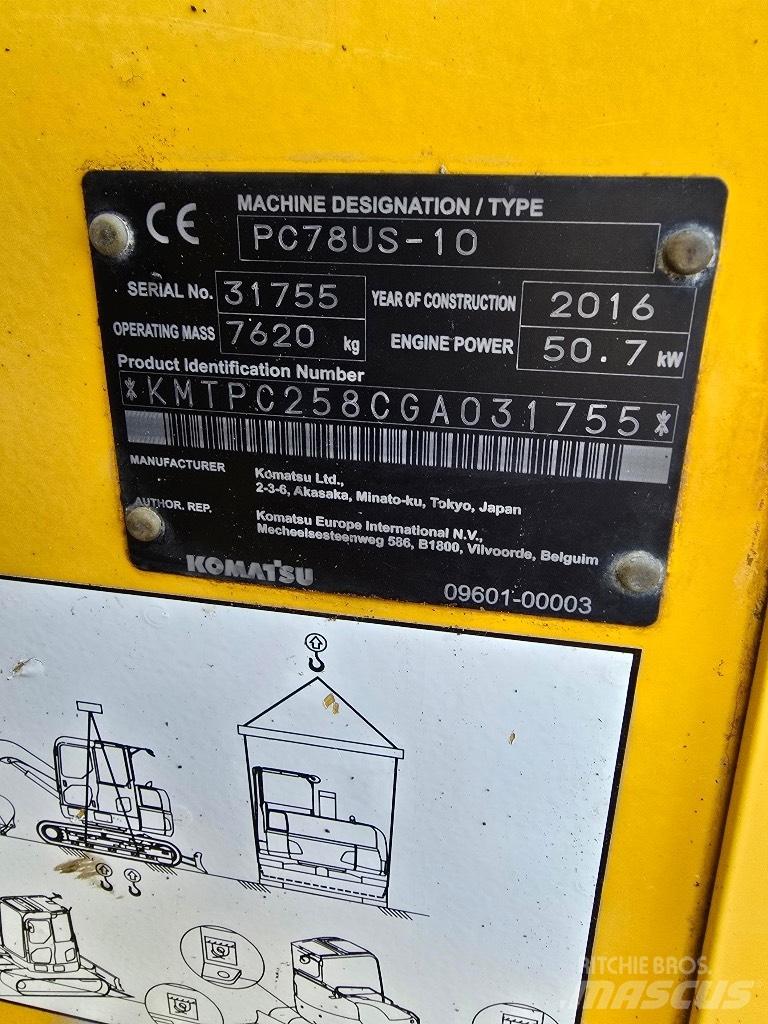 Komatsu Pc 78us-10 Väikeekskavaatorid 7t-12t