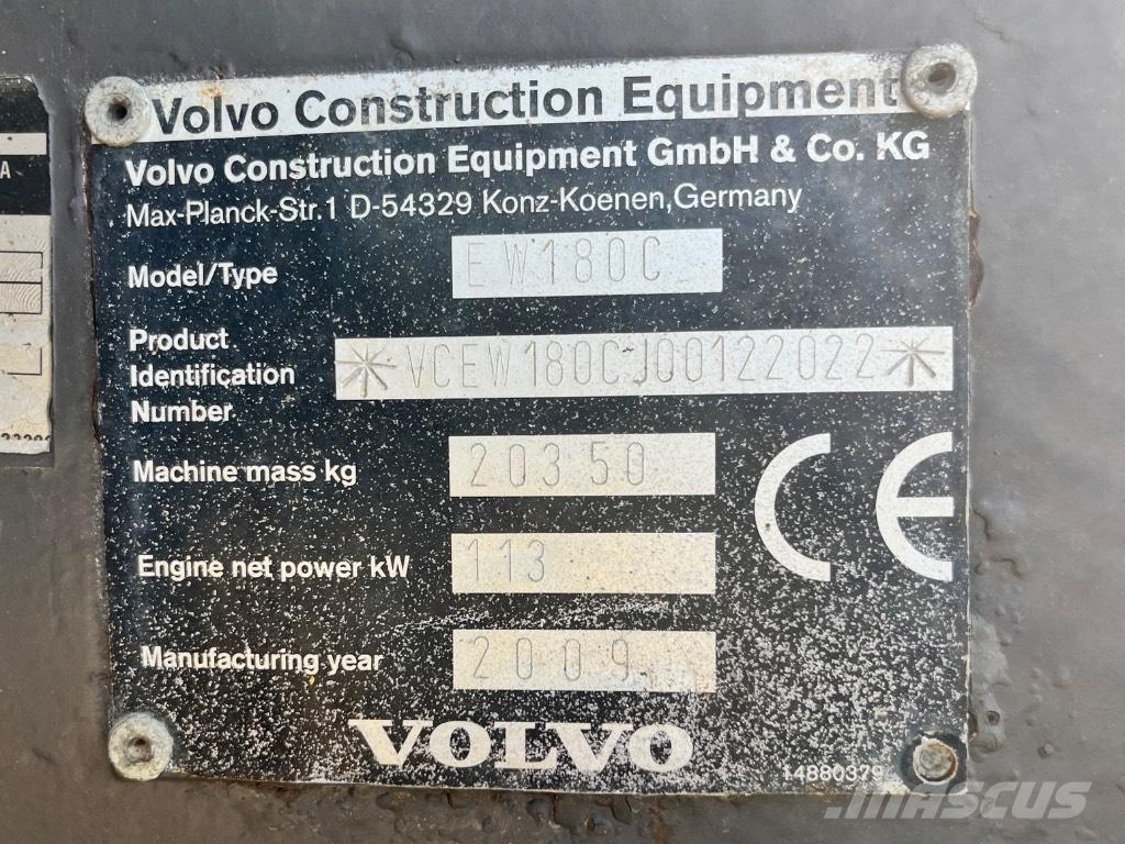 Volvo EW 180 C Ratasekskavaatorid