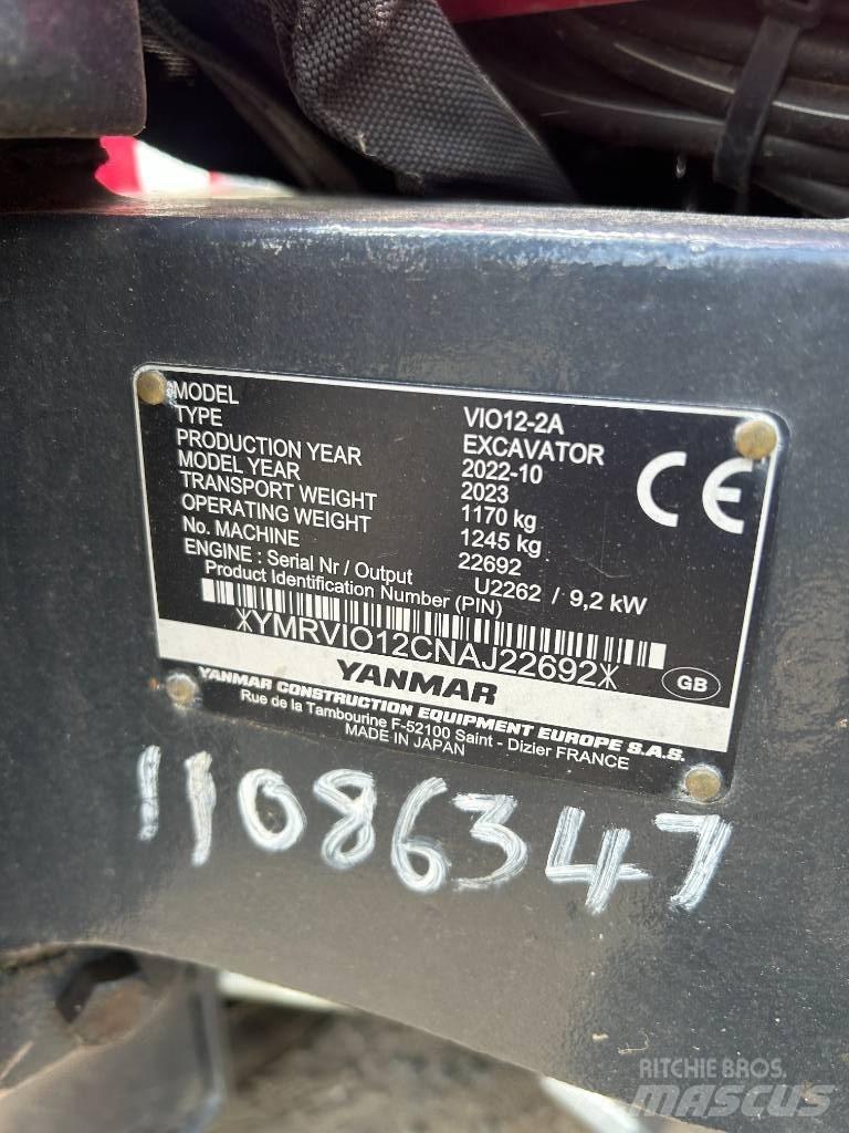 Yanmar VIO12-2A Miniekskavaatorid < 7 t