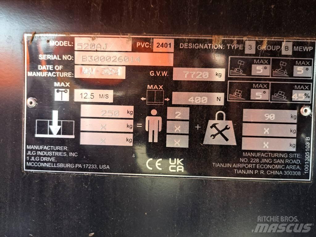 JLG 520 AJ (NEW 2024) Iseliikuvad poomtõstukid