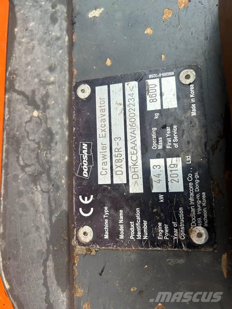 Doosan DX 85 R-3 Väikeekskavaatorid 7t-12t