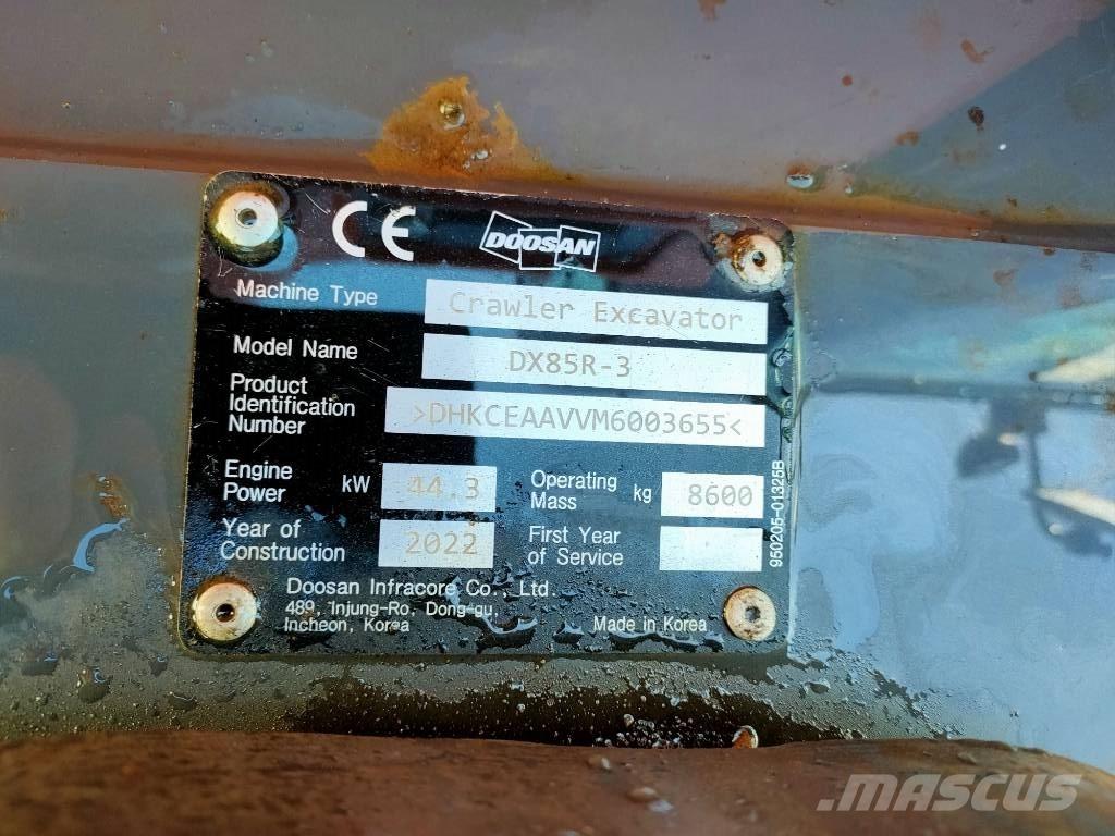 Doosan DX85R-3 Miniekskavaatorid < 7 t