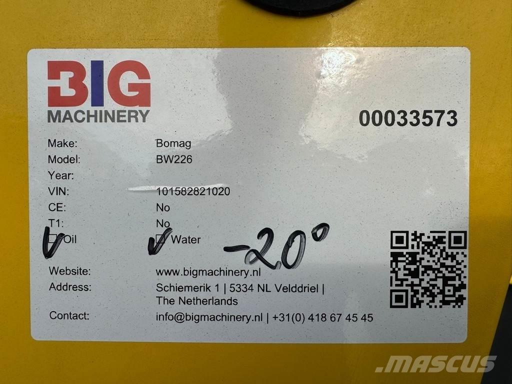Bomag BW226 Ühe trumliga rullid