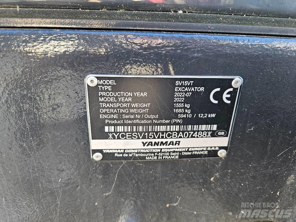 Yanmar SV 15 VT Miniekskavaatorid < 7 t