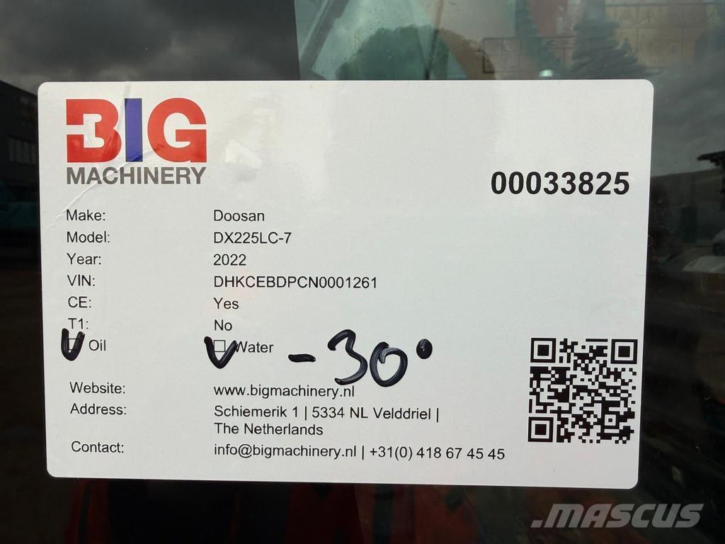 Doosan DX225LC-7 Roomikekskavaatorid