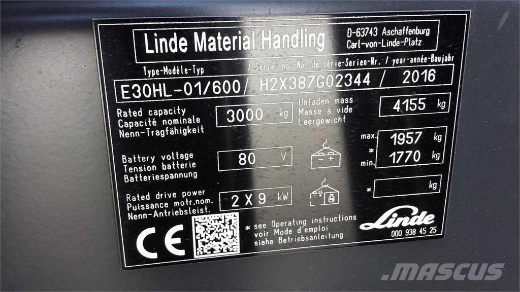 Linde E30/600HL Elektritõstukid