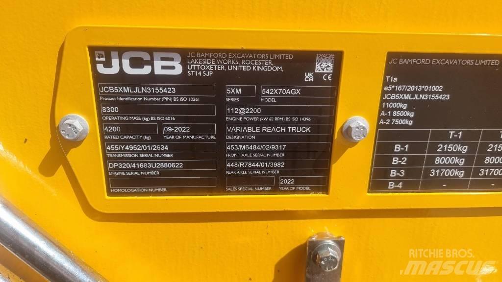 JCB 541-70 Agri Xtra Põllumajanduslikud teleskoopkäitlejad