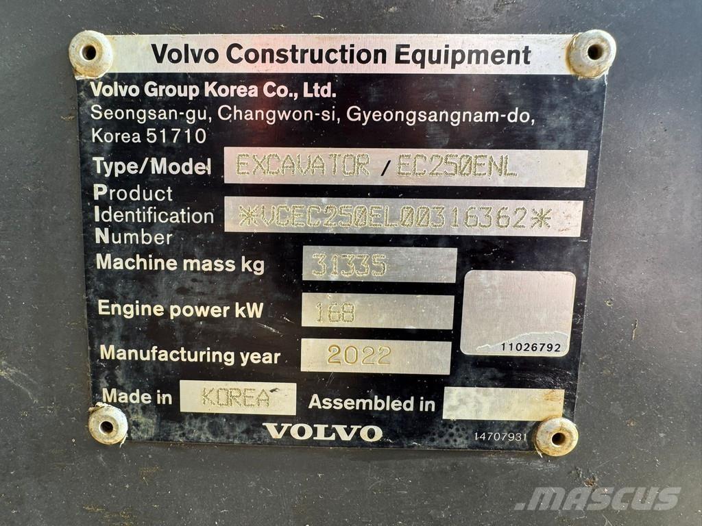 Volvo EC250ENL Roomikekskavaatorid