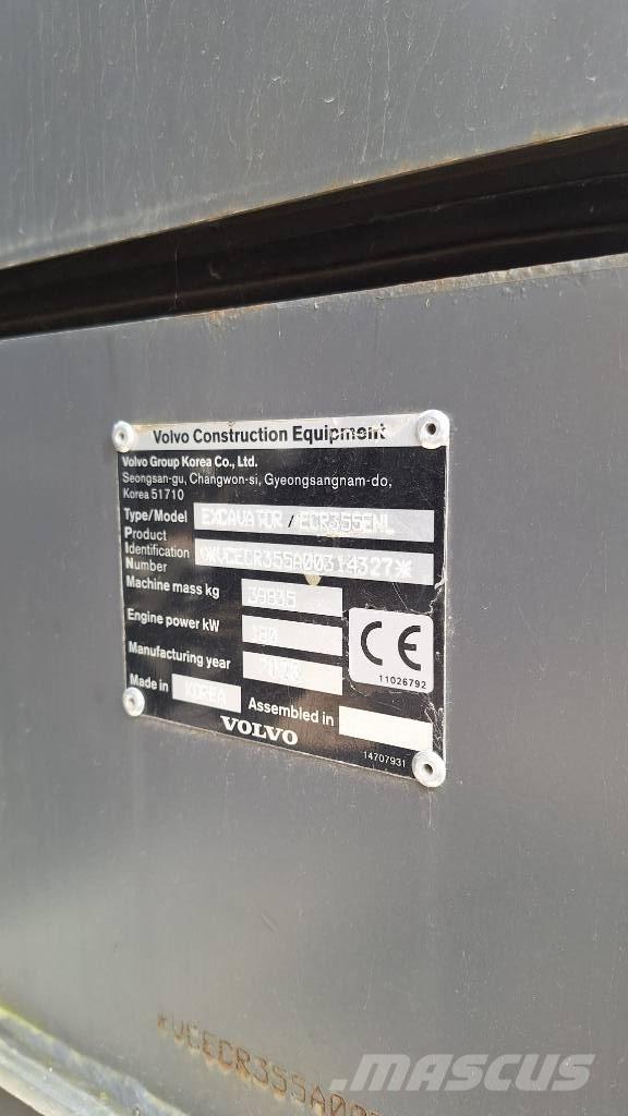 Volvo ECR 355 ENL Roomikekskavaatorid