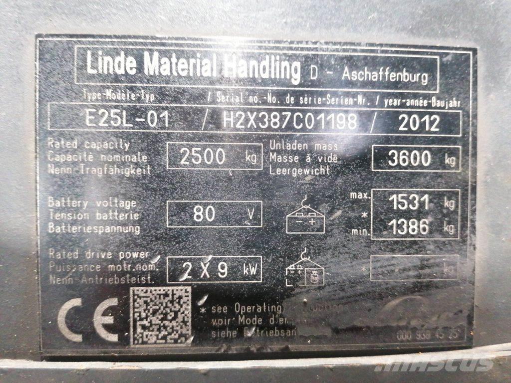 Linde E25L-01 Elektritõstukid