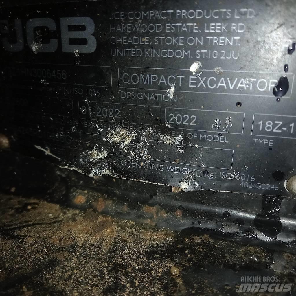 JCB 18Z-1 Miniekskavaatorid < 7 t