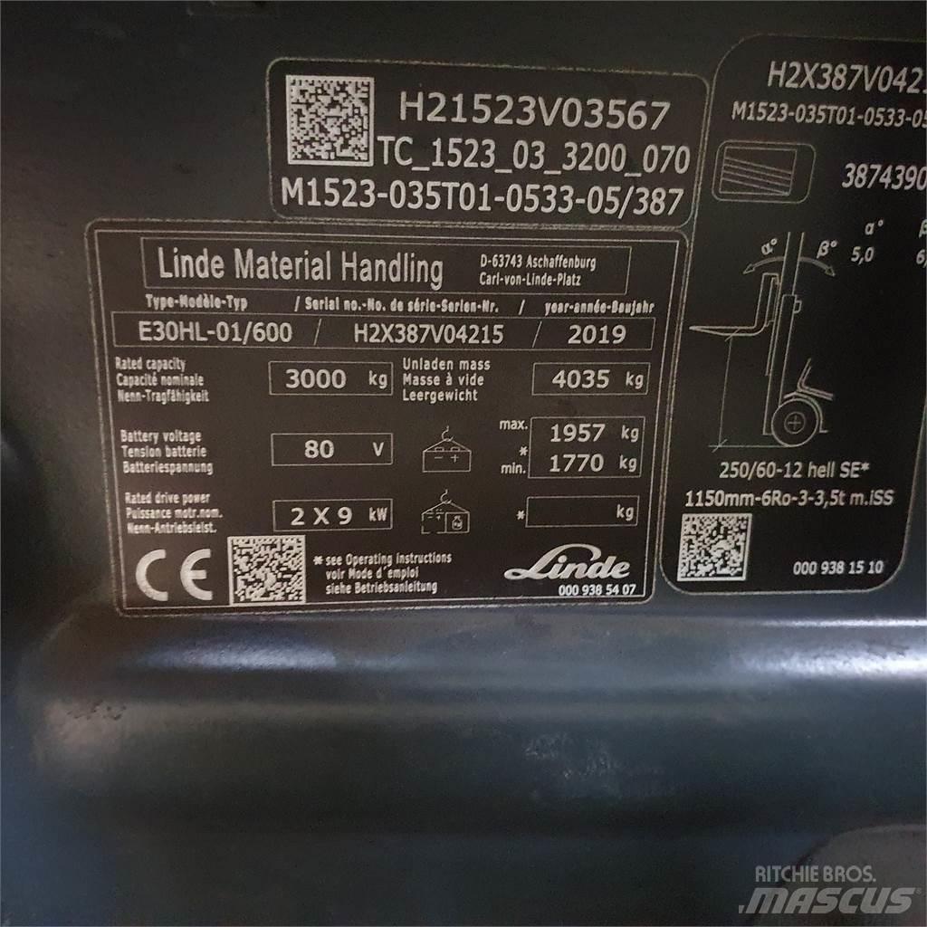 Linde E30/600HL Elektritõstukid