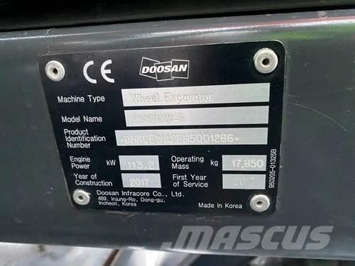 Doosan DX170W-5 Ratasekskavaatorid