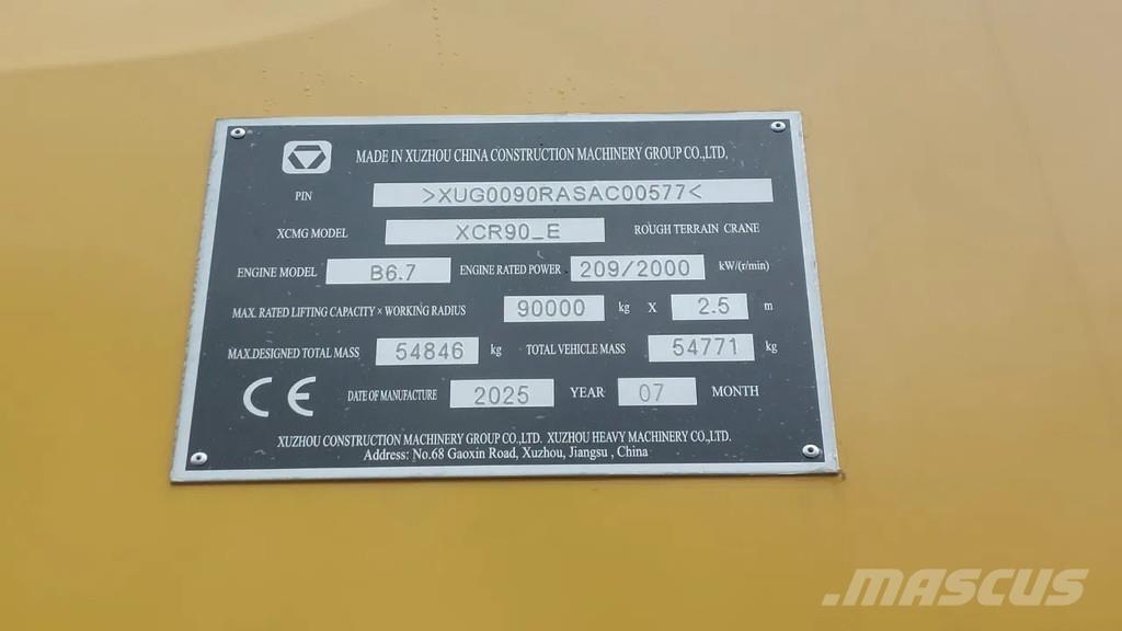 XCMG XCR90_E Raske maastiku tõstukid