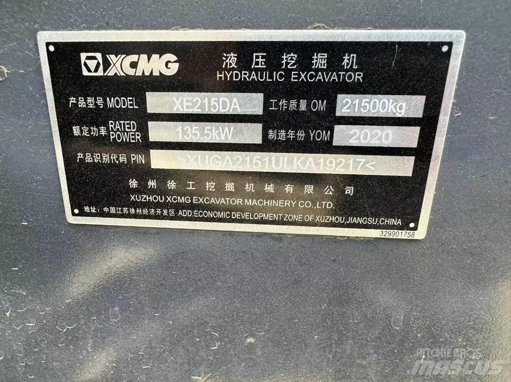 XCMG XE 215 DA Roomikekskavaatorid