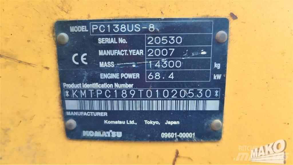 Komatsu PC 138 US-8 Roomikekskavaatorid