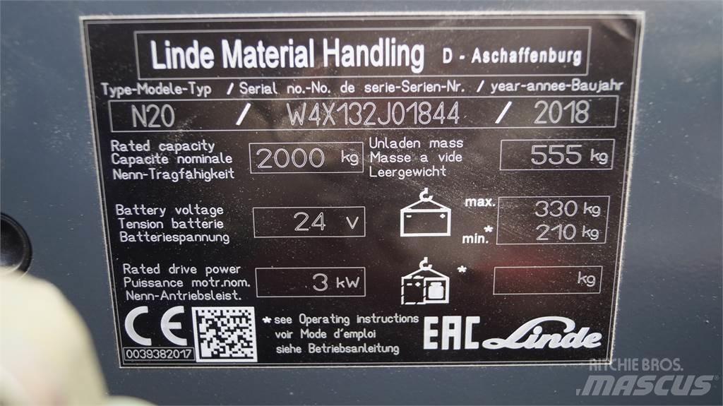 Linde N20 kurz Madalkomplekteerimistõstuk