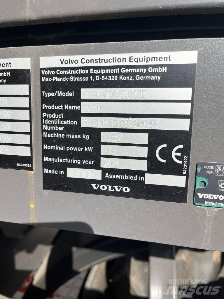 Volvo EW160E Ratasekskavaatorid