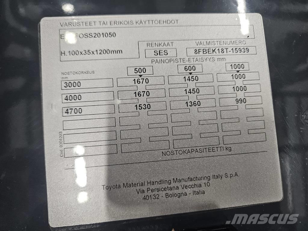 Toyota 8 FBEK 18 T Elektritõstukid