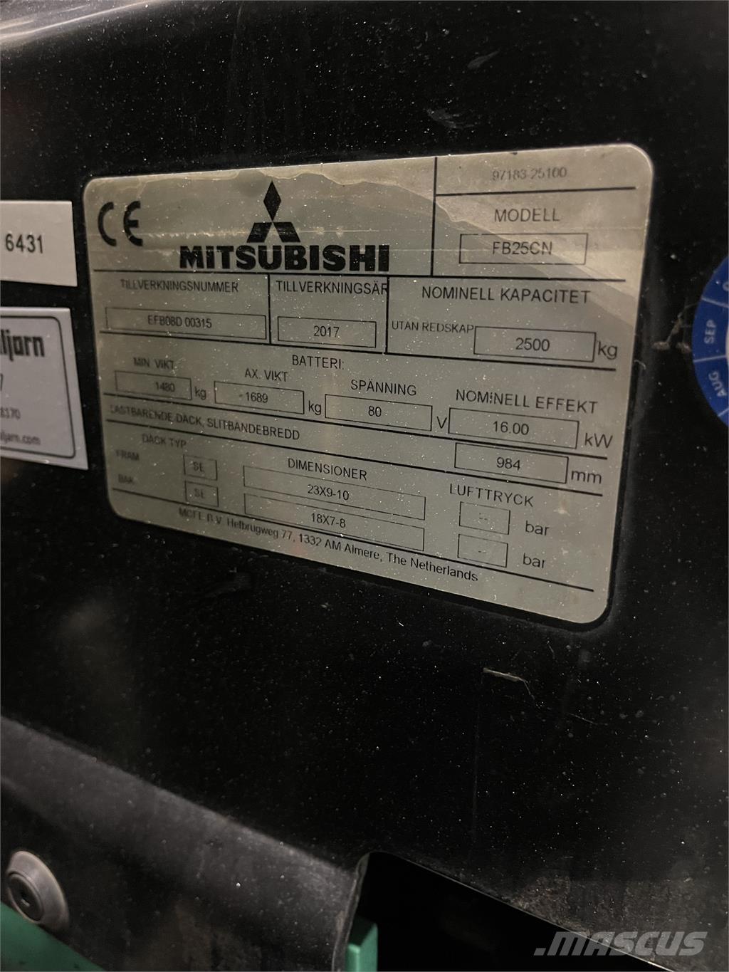 Mitsubishi FB25CN Elektritõstukid