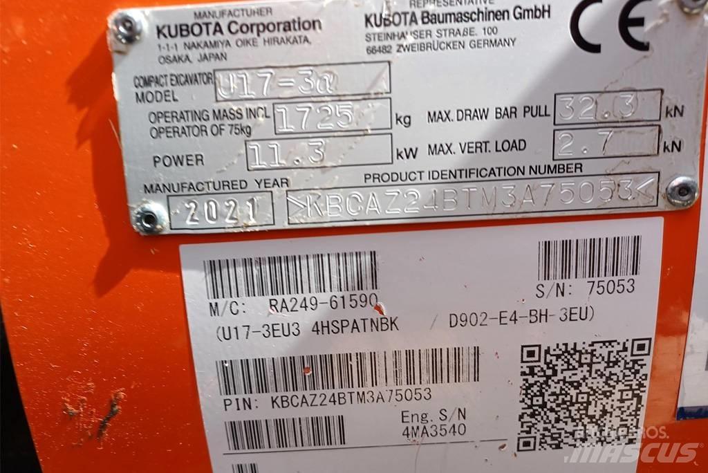 Kubota U 17-3 Miniekskavaatorid < 7 t