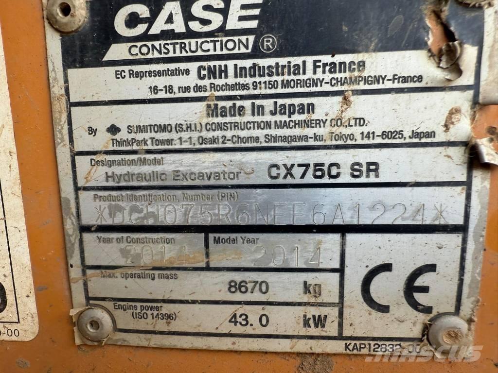 CASE CX 75 C SR Väikeekskavaatorid 7t-12t