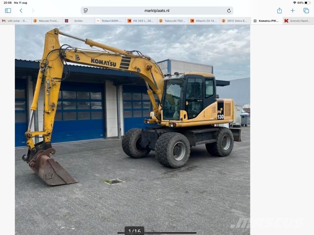Komatsu PW 130-7K Ratasekskavaatorid