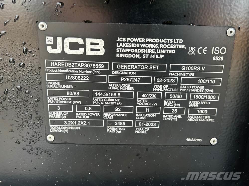 JCB G100RS Diiselgeneraatorid