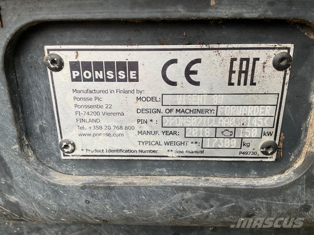 Ponsse WISENT 8W Forwarderid