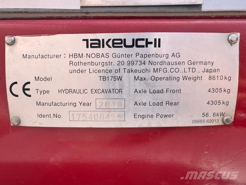 Takeuchi TB 175 W Ratasekskavaatorid