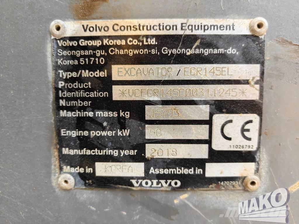 Volvo ECR 145 EL Roomikekskavaatorid