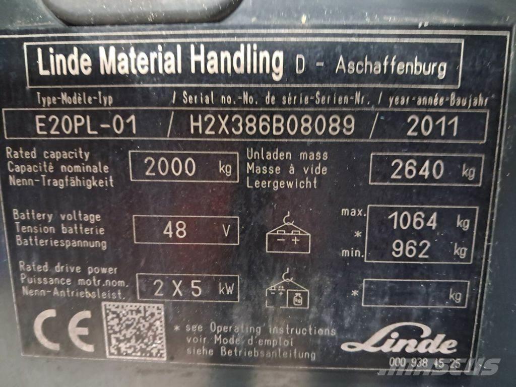 Linde E20PL-01 Elektritõstukid