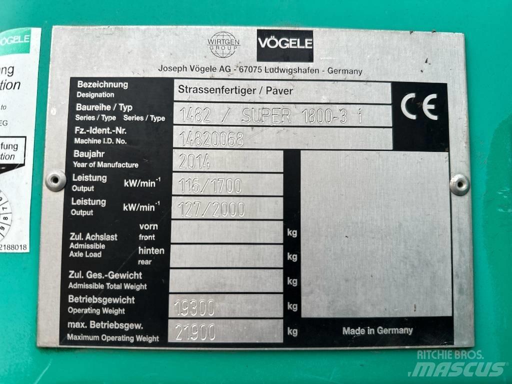 Vögele Super 1800-3i Asfaldilaoturid