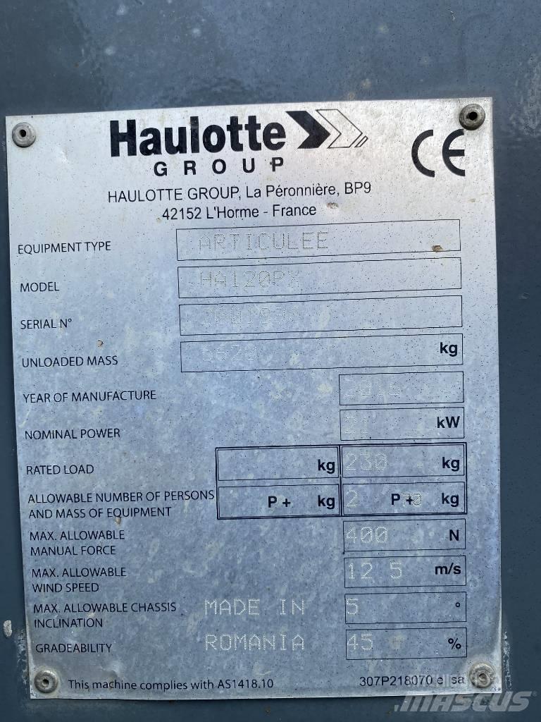 Haulotte HA 120 P Iseliikuvad poomtõstukid
