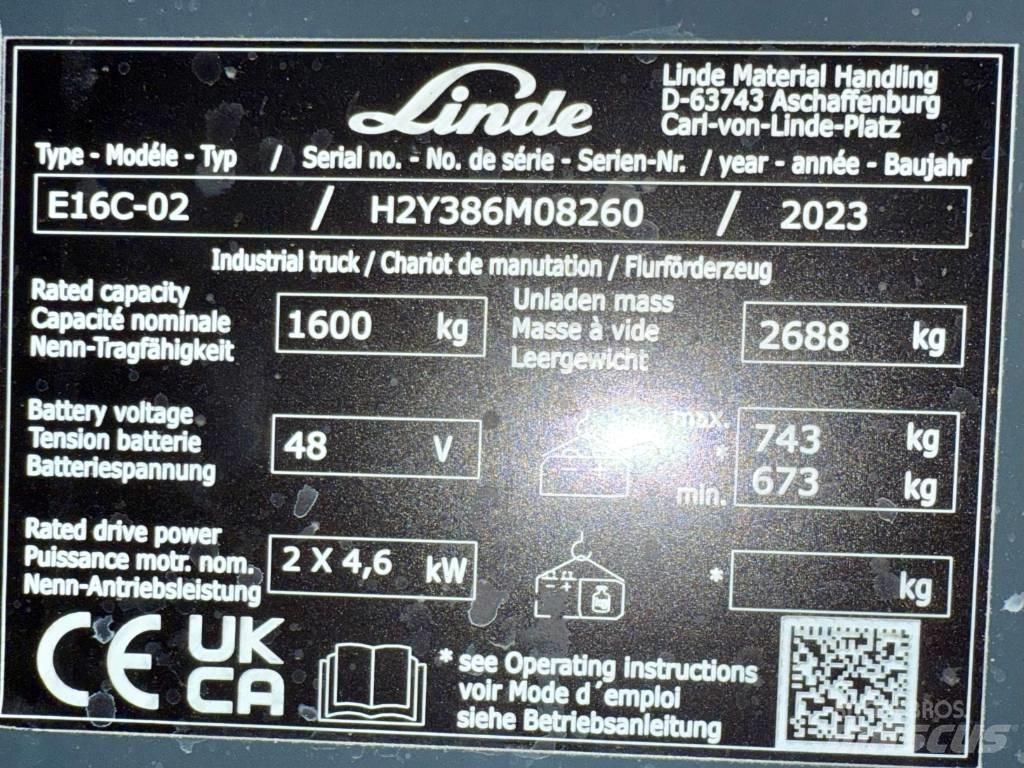 Linde E16C/386-02 Elektritõstukid
