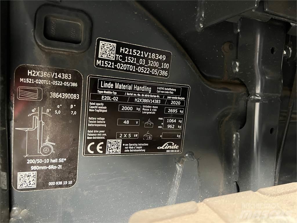 Linde E20L-02 Elektritõstukid